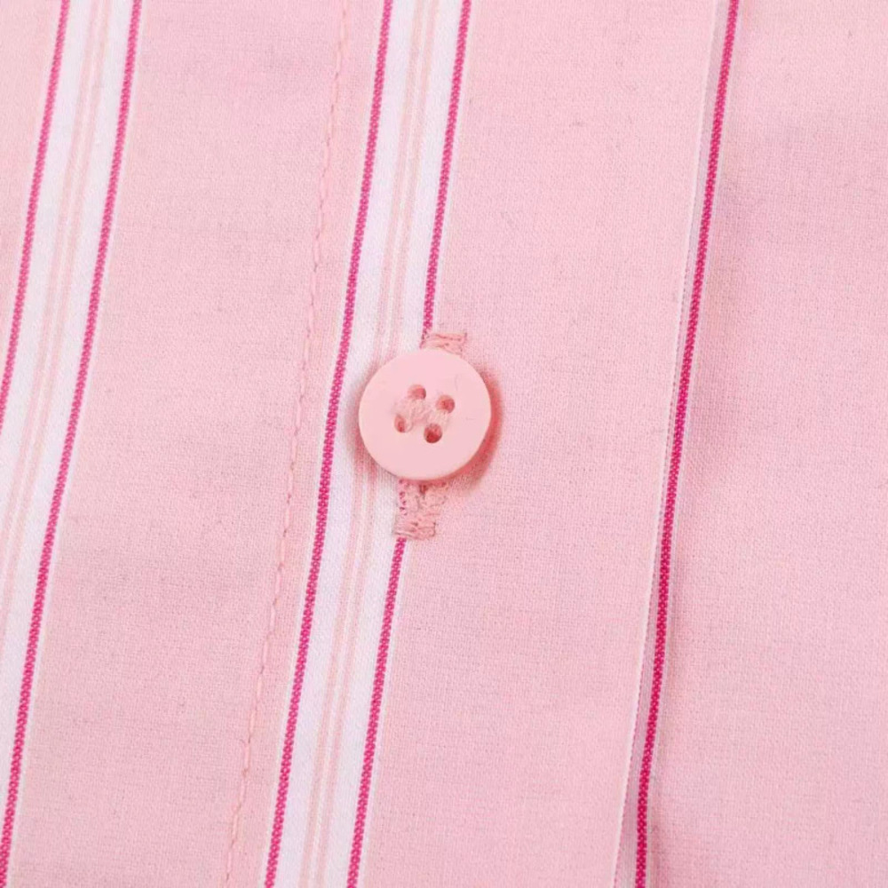 ZARA Summer Simple Versatile Pink Striped Shirt